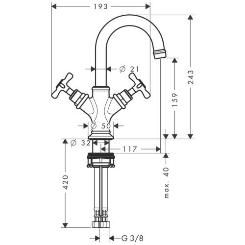 Axor Montreux Lavabo Bataryası 16505000 - 2