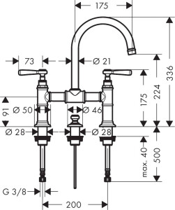 Axor Montreux Lavabo Bataryası 16511000 - 2