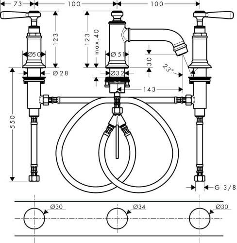 Axor Montreux Lavabo Bataryası 16535000 - 2