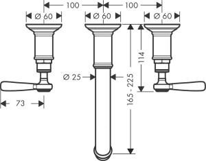 Axor Montruex Ankastre Lavabo Bataryası 3 Delikli 16534000 - 2