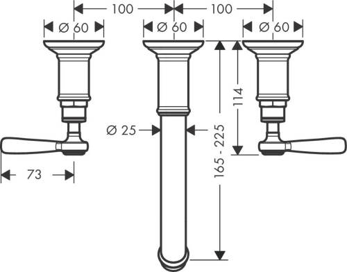 Axor Montruex Ankastre Lavabo Bataryası 3 Delikli 16534000 - 2