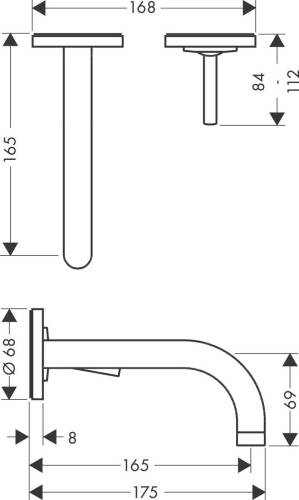 Axor Uno Ankastre Lavabo Bataryası 38113000 - 2