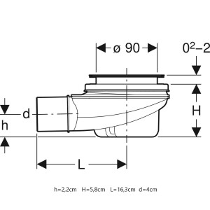 Duş Teknesi İçin Sifon, Derinlik 30mm - 2