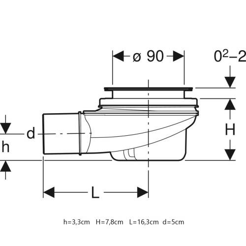 Duş Teknesi İçin Sifon Kapaklı, Derinlik 50mm - 2