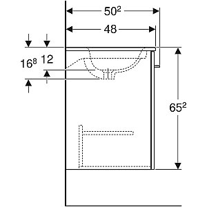 Geberit Selnova Square Tek Kapaklı Dolap Seti 55 cm Parlak Beyaz 501.248.00.1 - 4