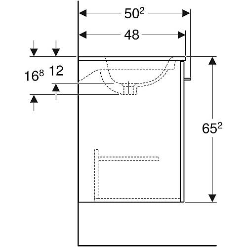 Geberit Selnova Square Tek Kapaklı Dolap Seti 55 cm Parlak Beyaz 501.248.00.1 - 4