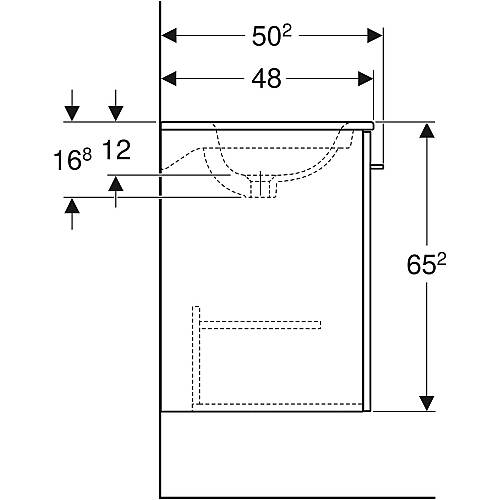 Geberit Selnova Square Tek Kapaklı Dolap Seti 60 cm Parlak Beyaz 501.252.00.1 - 4