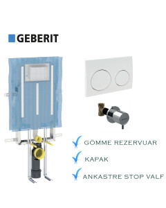 Geberit Alpha Üçlü Set-Beyaz - 1