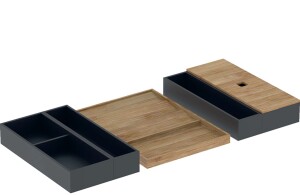 Geberit Çekmece içi set, üst çekmece için, 75cm Genişlik Antrasit, Bambu - Geberit