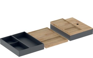 Geberit Çekmece içi set, üst çekmece için, 90cm Genişlik Antrasit, Bambu - Geberit
