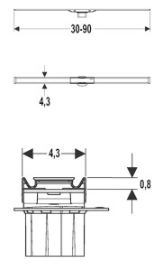 Geberit CleanLine20 Duş Kanalı Kapağı 90cm Paslanmaz Kenar 154.450.KS.1 - 3