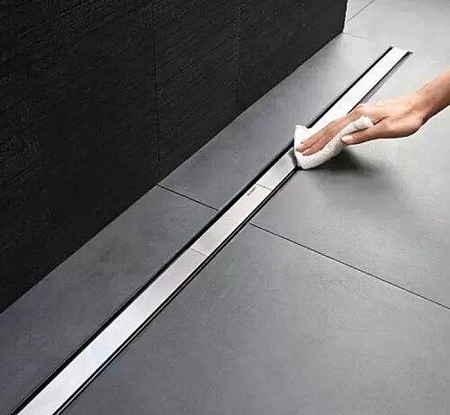 Geberit CleanLine20 Duş Kanalı 130 cm Siyah Çerçeveli Paslanmaz Çelik 154.451.00.1 - 2