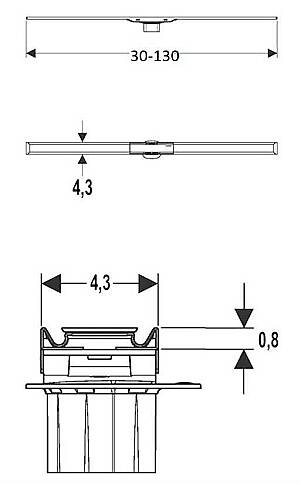 Geberit CleanLine20 Duş Kanalı 130 cm Siyah Çerçeveli Paslanmaz Çelik 154.451.00.1 - 3
