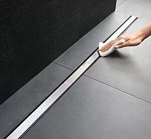 Geberit CleanLine20 Duş Kanalı 160 cm Siyah Çerçeveli Paslanmaz Çelik 154.453.00.1 - 2