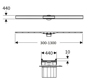 Geberit CleanLine80 Duş Kanalı Kapağı 130cm Mat Şampanya 154.441.39.1 - 2