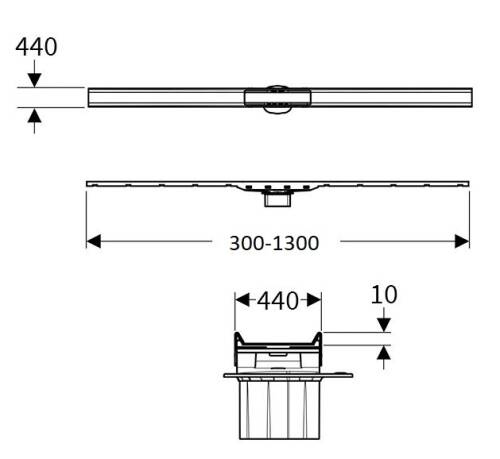 Geberit CleanLine80 Duş Kanalı Kapağı 130cm Mat SiyahKrom 154.441.QC.1 - 2