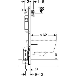 Geberit Gömme Rezervuar Alpha 12 cm Duofix Alçıpan İçin 458.233.00.3 - 3