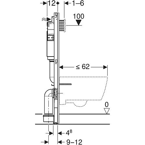 Geberit Gömme Rezervuar Alpha 12 cm Duofix Alçıpan İçin 458.233.00.3 - 3