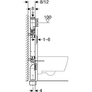 Geberit Gömme Rezervuar Sigma 8 cm Kombifix Tuğla İçin Ayaklı 110.789.00.1 - 3