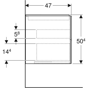 Geberit ONE lavabo dolabı, çift çekmeceli, 90cm Bej Gri - 2