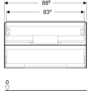 Geberit ONE lavabo dolabı, çift çekmeceli, 90cm Bej Gri - 4