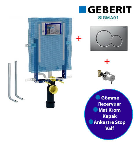 Geberit Sigma Üçlü Set-Mat Krom - 1