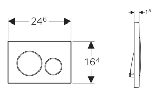 Geberit Sigma20 Yuvarlak Kumanda Kapağı Mat Beyaz/Beyaz/Mat Beyaz 115.882.01.1 - 2