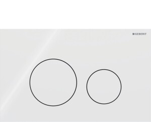 Geberit Sigma40 Yuvarlak Kumanda Kapağı Beyaz Cam 115.628.SI.1 - Geberit