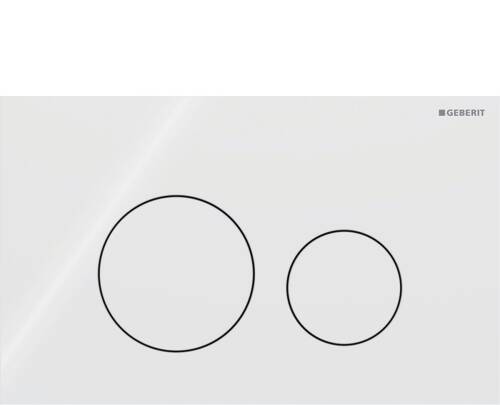 Geberit Sigma40 Yuvarlak Kumanda Kapağı Beyaz Cam 115.628.SI.1 - 1