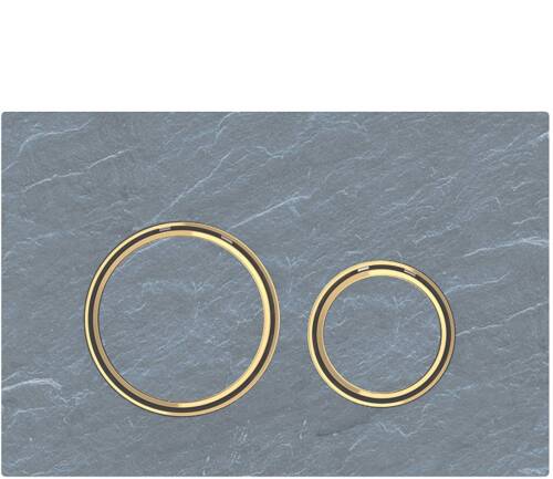 Geberit Sigma50 Yuvarlak Kumanda kapağı Arduvaz/Pirinç 115.652.JM.1 - 1