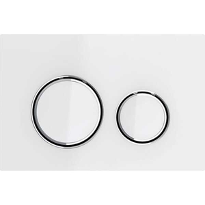 Geberit Sigma50 Yuvarlak Kumanda Kapağı Beyaz Cam/Krom 115.884.SI.1 - Geberit