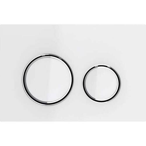 Geberit Sigma50 Yuvarlak Kumanda Kapağı Beyaz Cam/Krom 115.884.SI.1 - 1