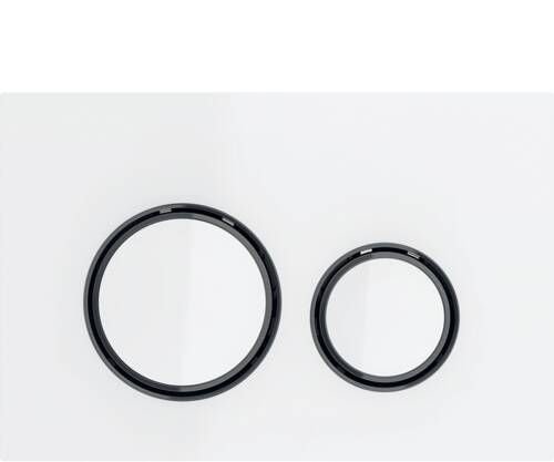 Geberit Sigma50 Yuvarlak Kumanda kapağı Beyaz cam/SiyahKrom 115.651.SI.1 - 1