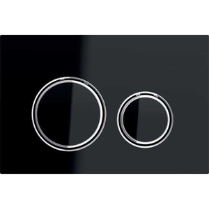 Geberit Sigma50 Yuvarlak Kumanda Kapağı Siyah Cam/Krom 115.884.SJ.1 - Geberit