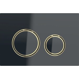 Geberit Sigma50 Yuvarlak Kumanda kapağı Siyah Cam/Pirinç 115.652.SJ.1 - Geberit