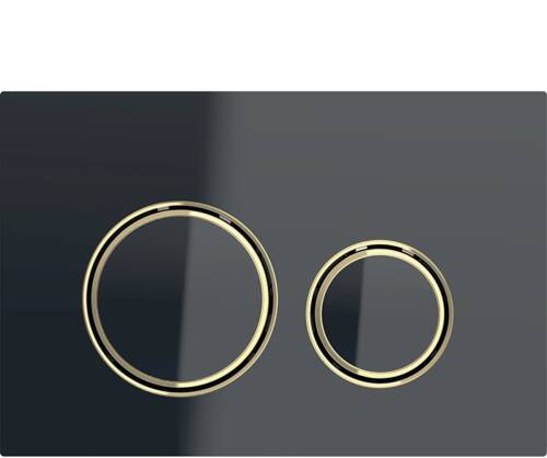 Geberit Sigma50 Yuvarlak Kumanda kapağı Siyah Cam/Pirinç 115.652.SJ.1 - 1