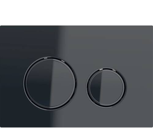 Geberit Sigma50 Yuvarlak Kumanda kapağı Siyah Cam/SiyahKrom 115.651.SJ.1 - 1