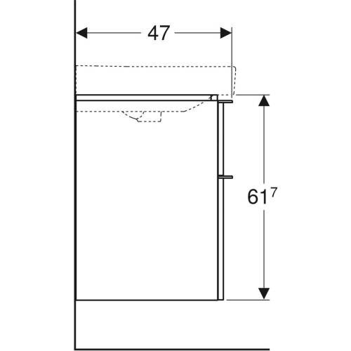 Geberit Smyle Square Lavabo Dolabı Çift Çekmeceli 90 cm Amerikan Cevizi 500.354.JR.1 - 3