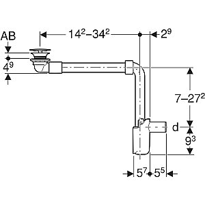 Geberit Yer Tasarruflu Lavabo Sifon Set Süzgeçli 152.084.21.1 - 2