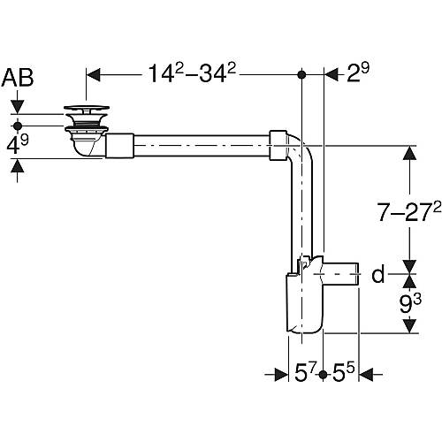 Geberit Yer Tasarruflu Lavabo Sifon Set Süzgeçli 152.084.21.1 - 2