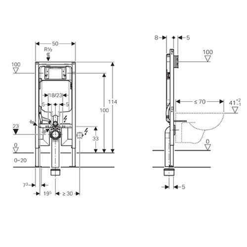 Geberit Gömme Rezervuar Sigma 8cm Alçıpan Duvar Tipi Duofix 111.796.00.1 - 2