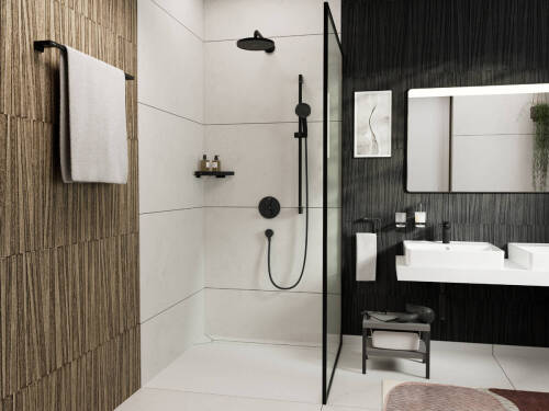 Hansgrohe Activera S Tepe Duşu 24 cm 1 Jet EcoSmart Mat Siyah 28056670 - 2