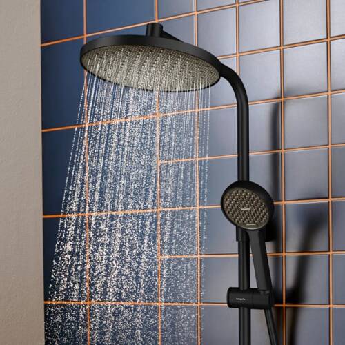 Hansgrohe Activera S Termostatik Duş Kolonu EcoSmart Mat Siyah 28871670 - 2