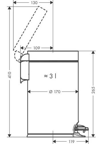 Hansgrohe AddStoris Çöp Kovası-Krom 41775000 - 2