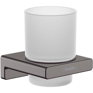Hansgrohe AddStoris Diş Fırçalığı Mat Siyah Krom 41749340 - Hansgrohe
