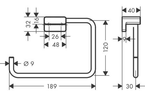 Hansgrohe AddStoris Havluluk Mat SiyahKrom 41754340 - 2