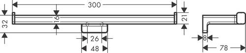 Hansgrohe AddStoris İkili Tuvalet Kağıtlığı Mat SiyahKrom 41748340 - 2