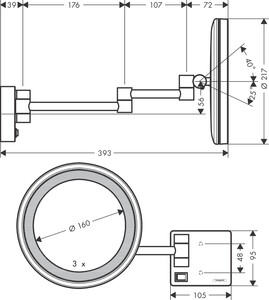 Hansgrohe AddStoris Makyaj Aynası LED'li 41790000 - 2