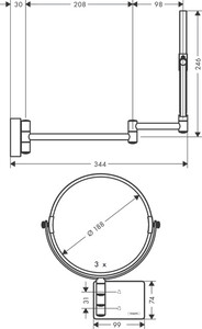 Hansgrohe AddStoris Makyaj Aynası Mat Beyaz 41791700 - 2