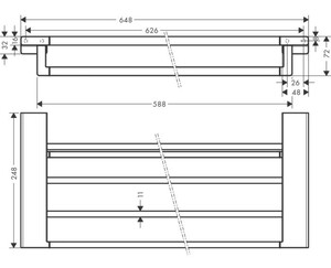 Hansgrohe AddStoris Raflı Havluluk Mat SiyahKrom 41751340 - 2